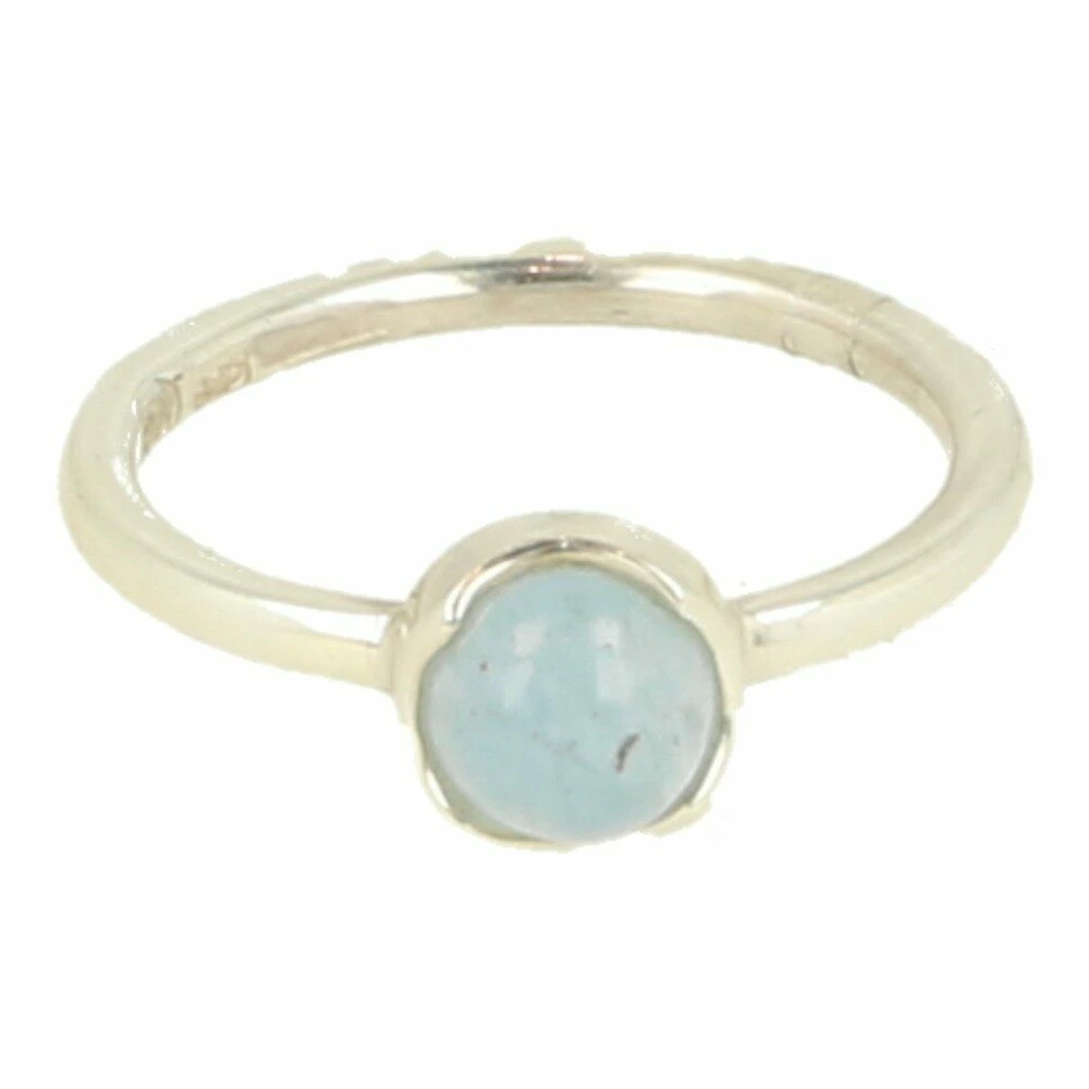 Aquamarijn ring zilver 6mm