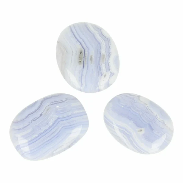Prachtige A-kwaliteit blauwe chalcedoon zaksteen van 3x4cm