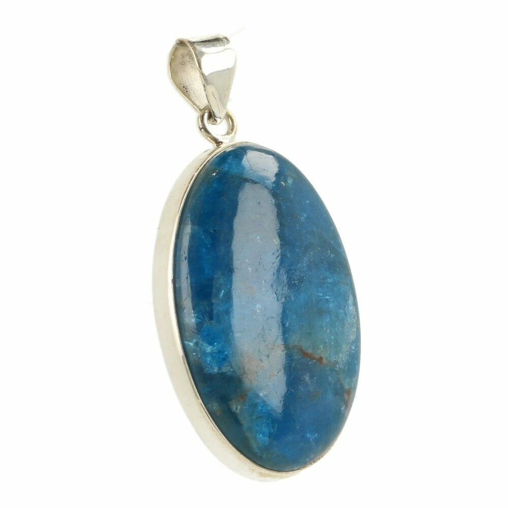 Blauwe apatiet hanger in zilver nr8