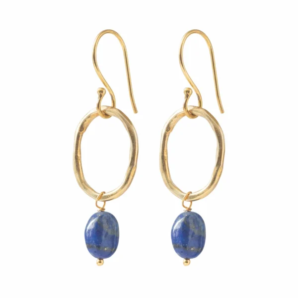 Lapis Lazuli oorbel verguld Graceful van A Beautiful Story
