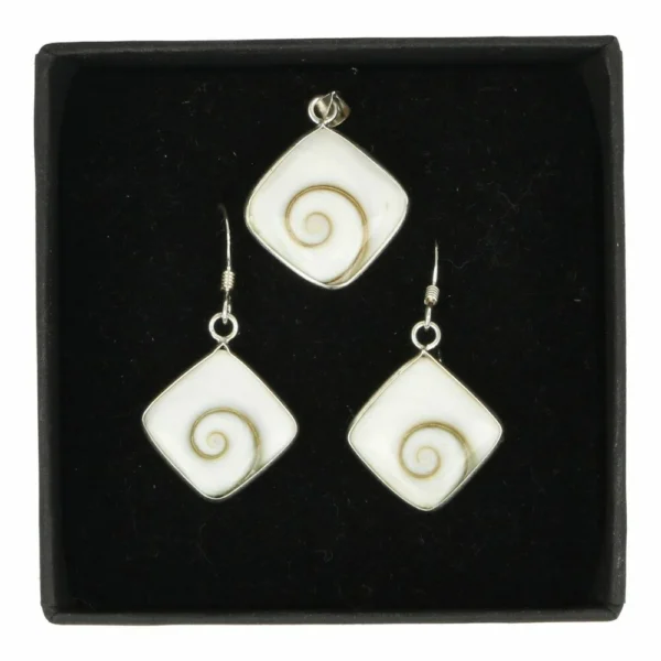 Fraaie oog van St. Lucia sieraden set in zilver