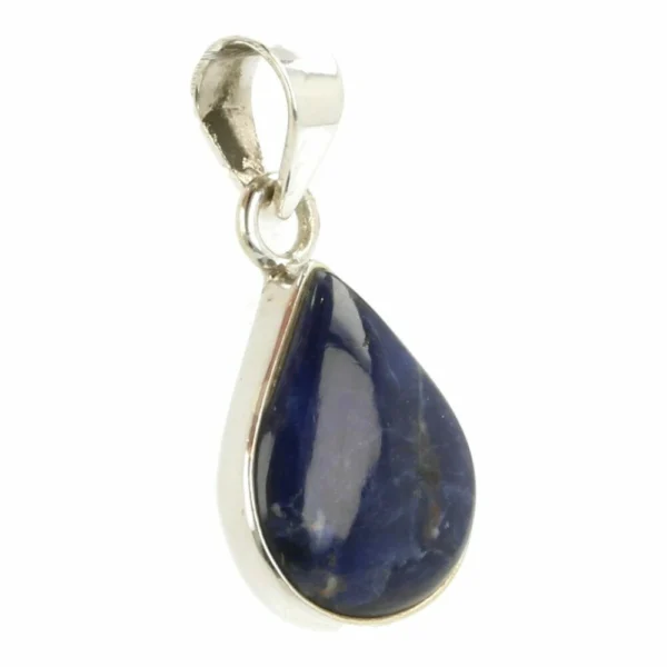 Prachtige donkerblauwe sodaliet hanger in zilver nr1
