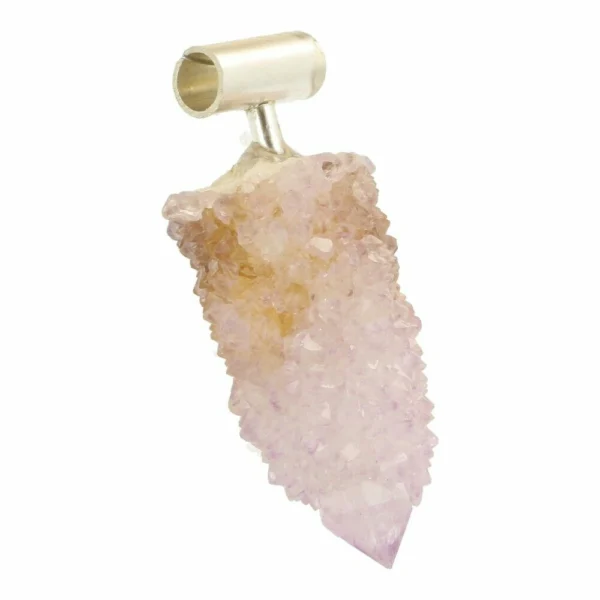 Unieke, handgemaakte spiritkwarts hanger met zilveren oog nr3