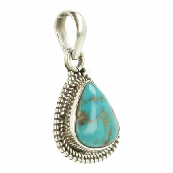 Turquoise hanger in zilver met pyriet nr11