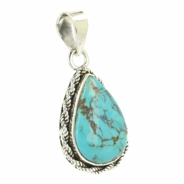 Fraaie turquoise hanger in zilver nr2