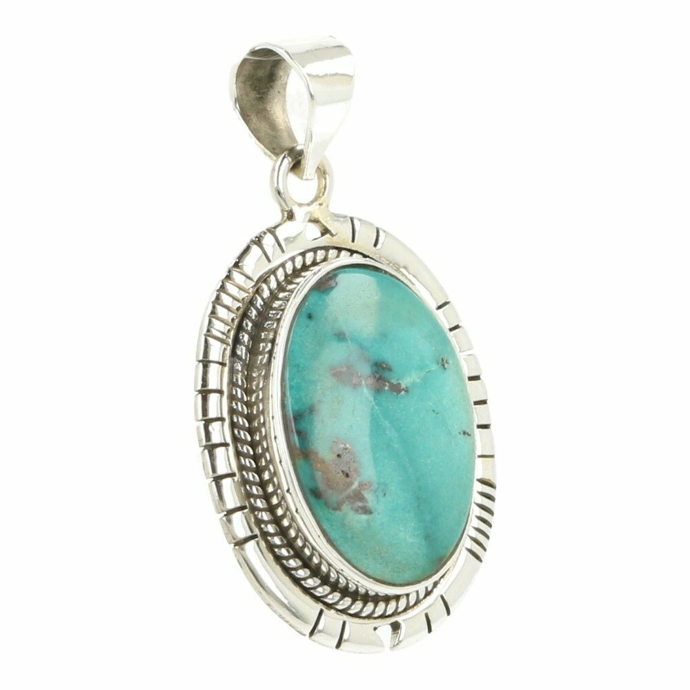 Turquoise hanger in zilver 'nr4'