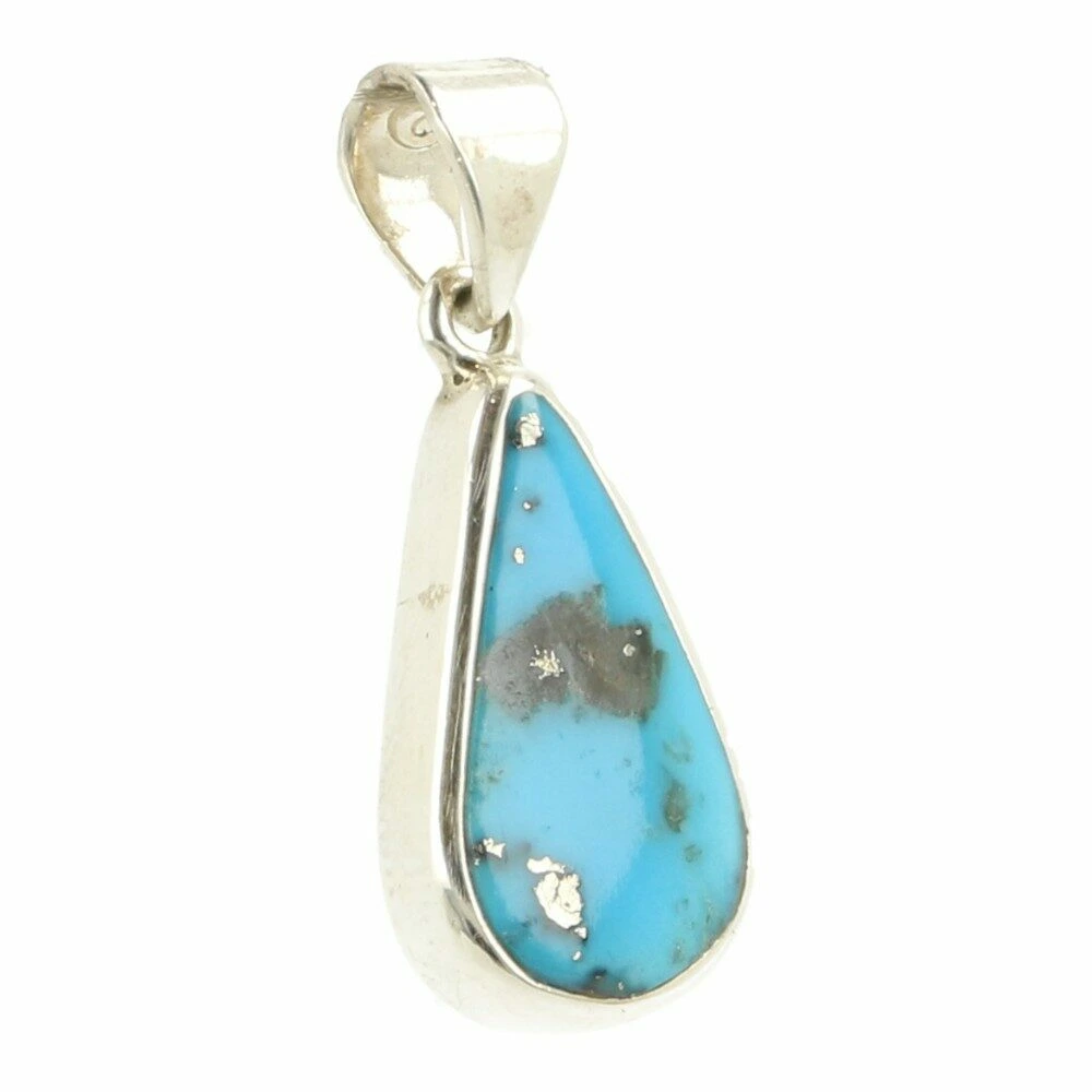 Turquoise hanger in zilver 'nr7'
