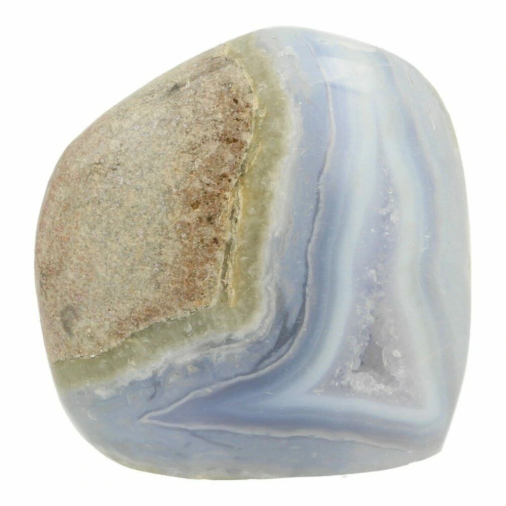 Blauwe chalcedoon vrije vorm 'nr3'