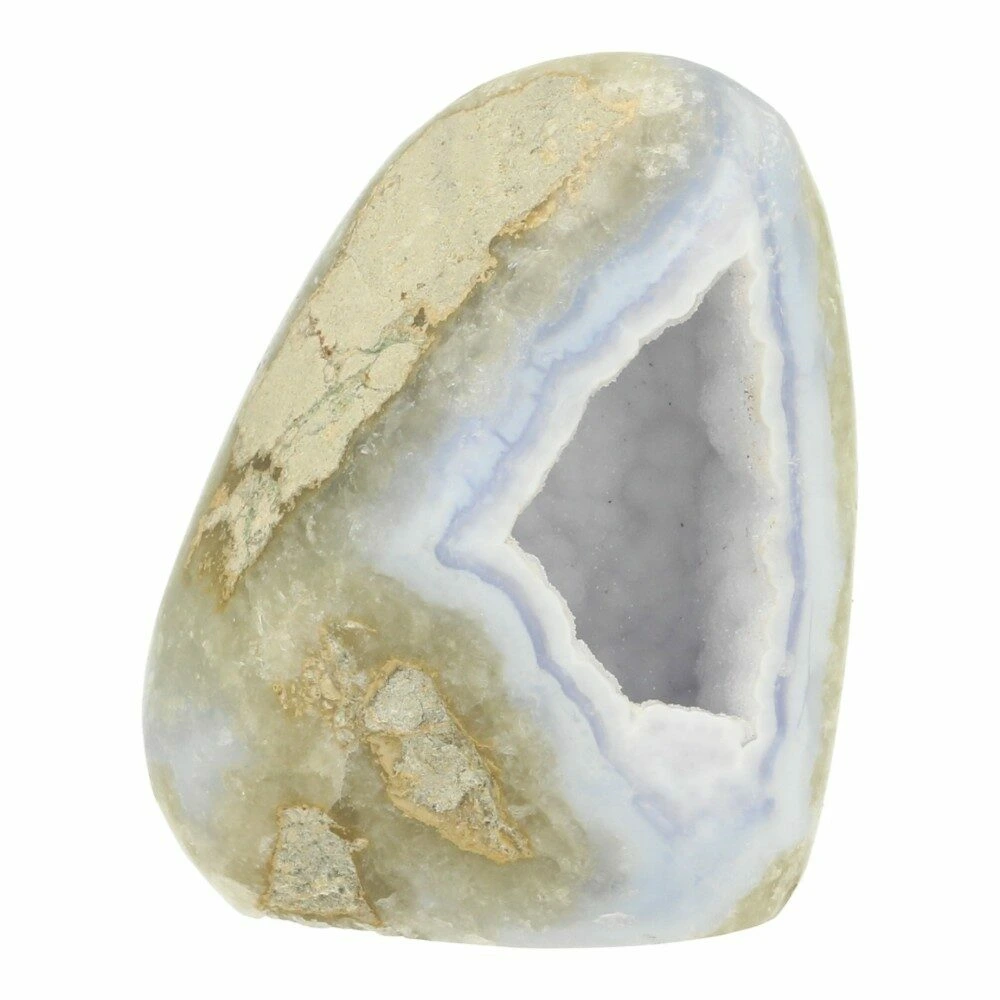 Blauwe chalcedoon vrije vorm 'nr4'