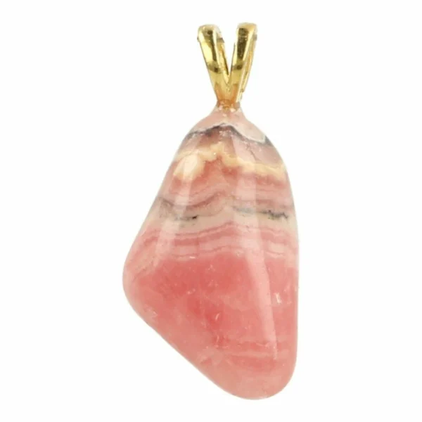 A-kwaliteit rhodochrosiet hanger met gouden oogje uit eigen productie