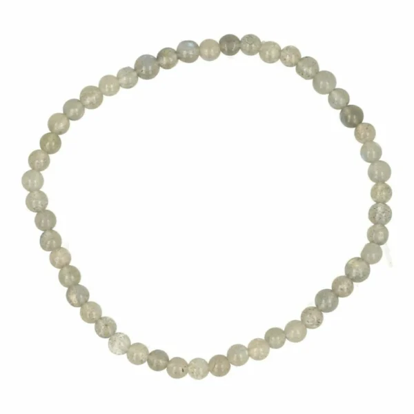 A-kwaliteit labradoriet armband met kralen van 4mm op rekbaar koord