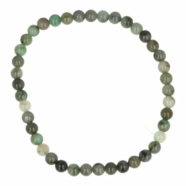 Smaragd armband met kralen van 4mm op rekbaar koord