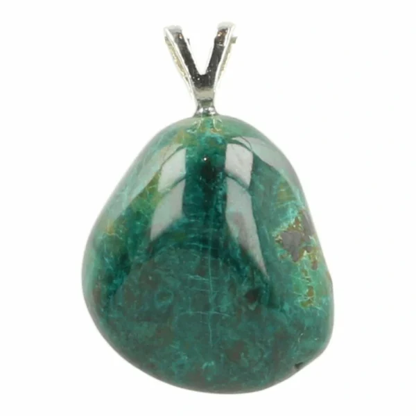 A-kwaliteit chrysocolla hanger met oogje van zilver