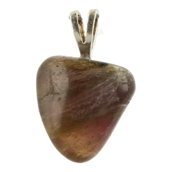 Fraaie rode toermalijn hanger met zilveren oogje en 13mm hoog