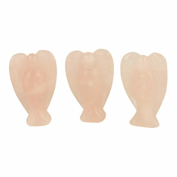 Fraaie rozenkwarts engel van 8cm hoog