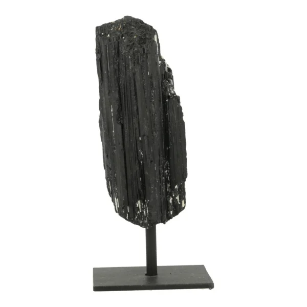 Fraaie zwarte toermalijn ruw op standaard nr2 uit Brazilië