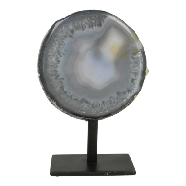 Leuke agaat geode op standaard 'F' van 15,5cm hoog