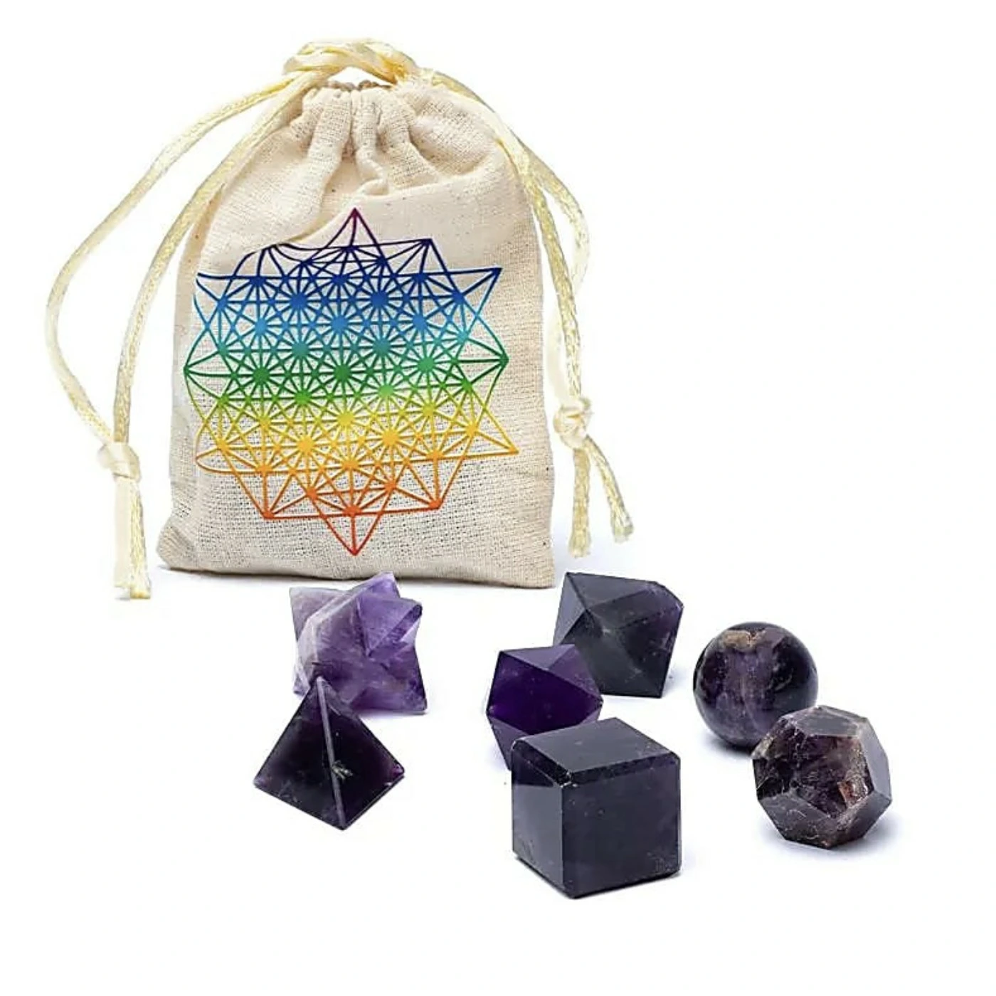 Amethist geometrische vormen set