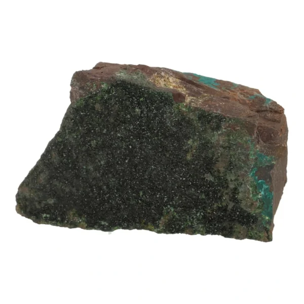 Fraaie libetheniet ruw nr12 met fijne kristallen en chrysocolla