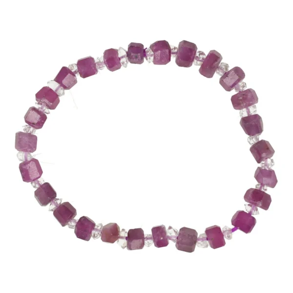 Fraaie robijn met Pakistaanse herkimer diamond armband nr2