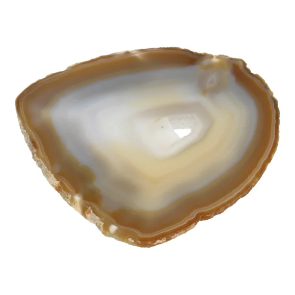 Mooie bruin met witte agaat schijf met holte in het midden (nr4) van 11,5cm breed