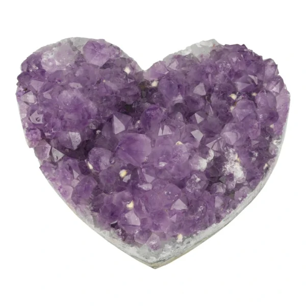 Mooi lichtpaars hart van ruwe amethist met fijne kristallen en 11,4cm breed uit Brazilië