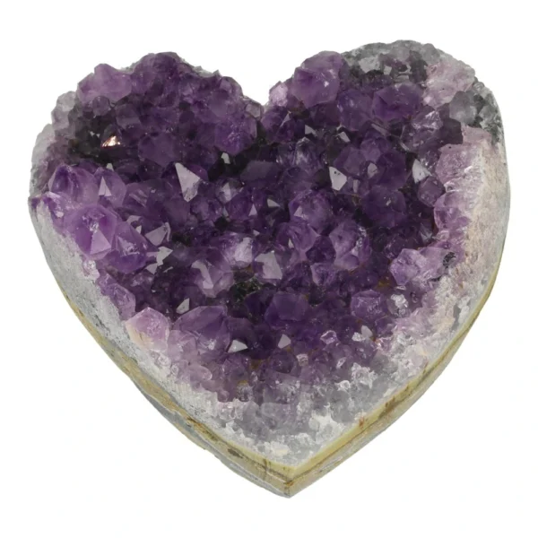Amethist hart van 92mm breed gemaakt van ruwe amethist met kristallen