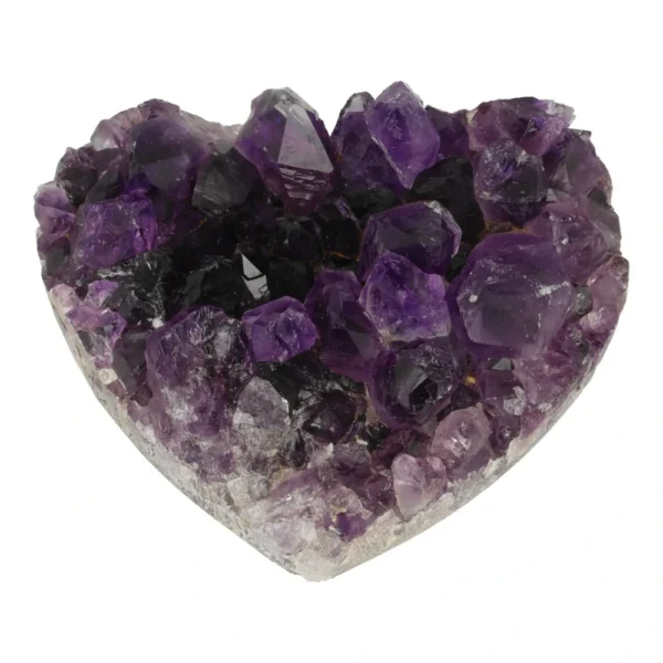 Mooi donkerpaars amethist hart ruw van 97mm breed uit Brazilië