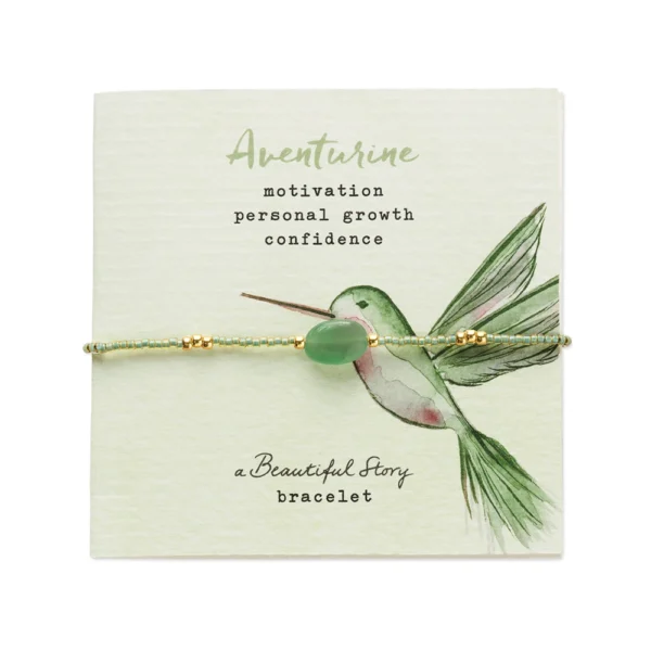 Fijne Wanting armband met groene aventurijn van A Beautiful Story op leuke kaart