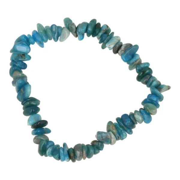 Blauwe apatiet armband split op rekbaar koord