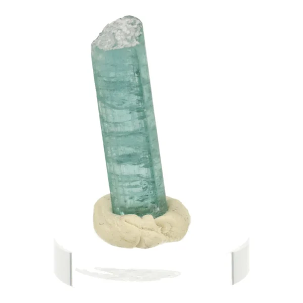 Fraaie heldere blauwe toermalijn kristal van 26mm hoog uit Pakistan