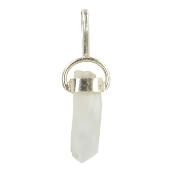 Blue Tara kwarts hanger ruw (nr.3) uit Brazilie met zilveren oogje