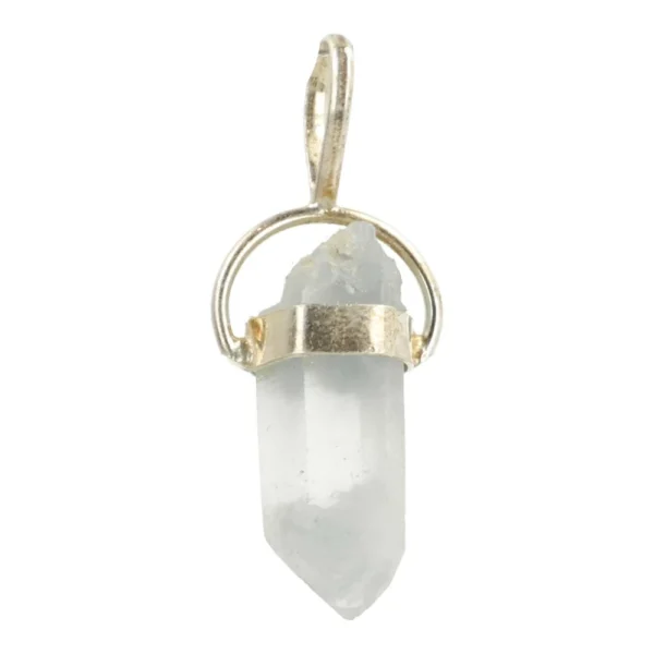 Blue Tara kwarts hanger ruw (nr.4) uit Brazilie met zilveren oogje