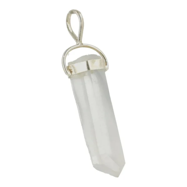 Blue Tara kwarts hanger ruw (nr.1) uit Brazilie met zilveren oogje