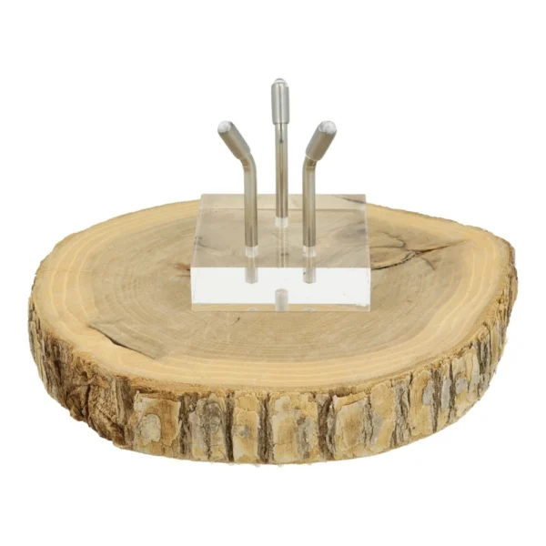 Leuke bol standaard van plexiglas met basis van 40mm en ongeveer 3,5cm hoog. Geschikt voor bollen vanaf 40mm diameter