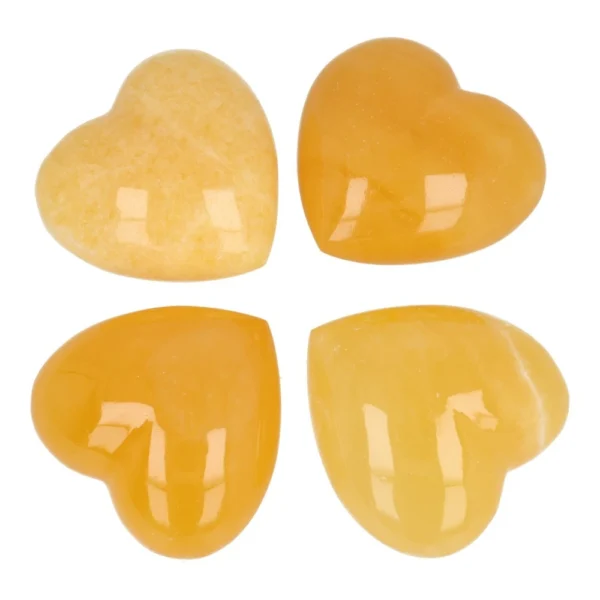 Fraai oranje calciet hart van 5cm breed uit Mexico