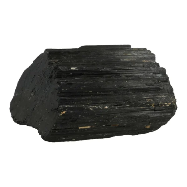 Fraaie zwarte toermalijn ruw (nr.6) van 12cm lang uit China