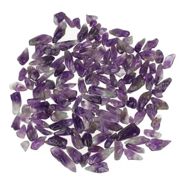 Fijne paarse amethist split van 5-15mm in zakje van 100 gram