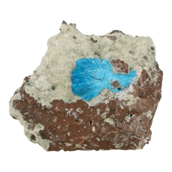 Fraaie cavansiet ruw (nr.6) met groot en helderblauw cavansiet kristal