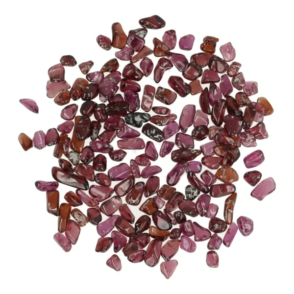 Fijne heldere granaat split van 3-10mm lang in zakje van 50 gram