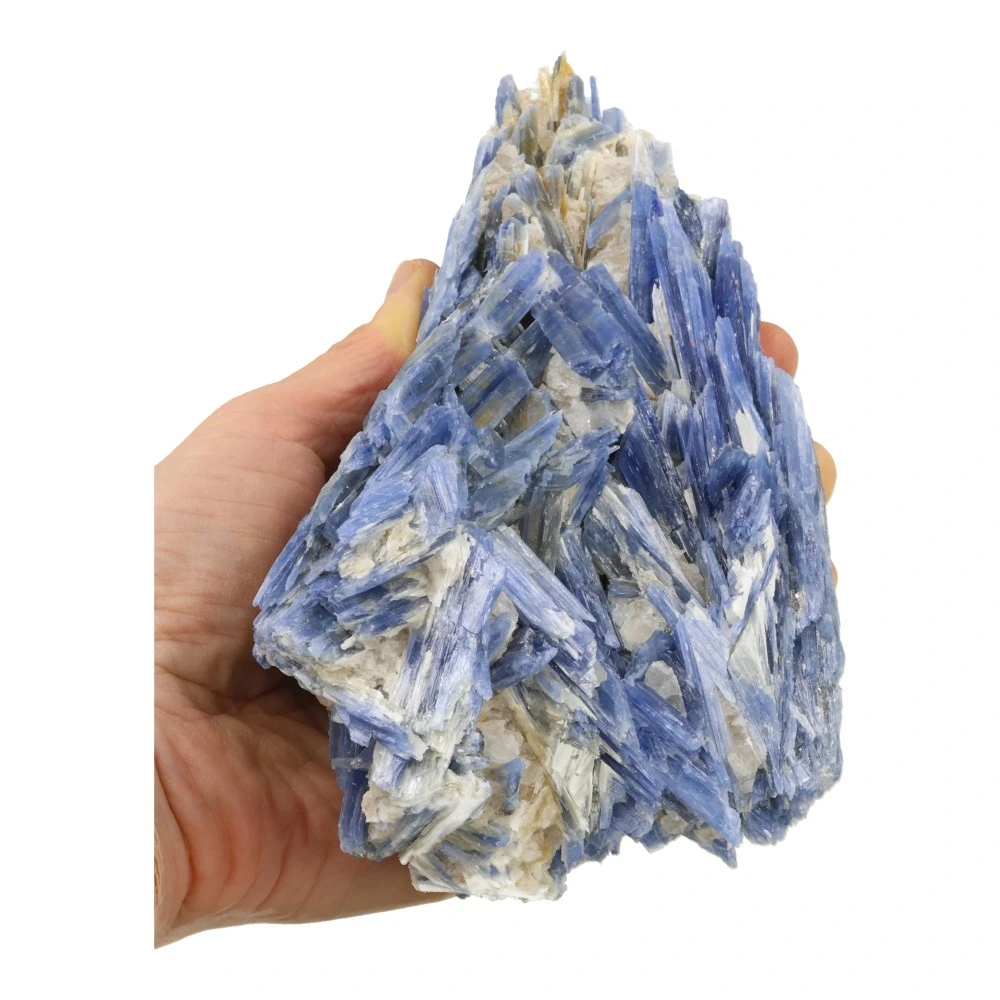 Fraaie blauwe kyaniet op standaard van 21cm lang