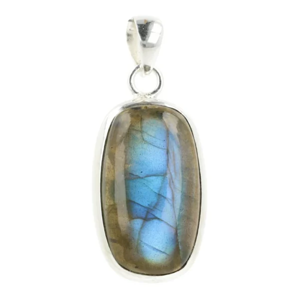 Fraaie blauwe labradoriet hanger in zilver LA23