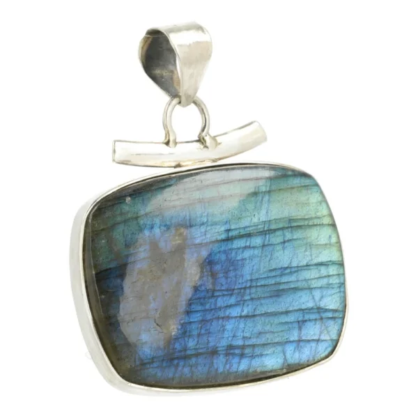 Prachtige blauwe labradoriet hanger in zilver LA4