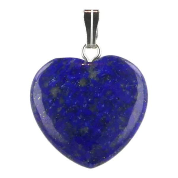 Mooie blauwe lapis hartje hanger van 2cm breed met oogje