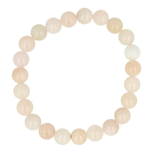 Fijne lichtroze morganiet armband met kralen van 8mm en pasend bij een polsomtrek van 15-16cm