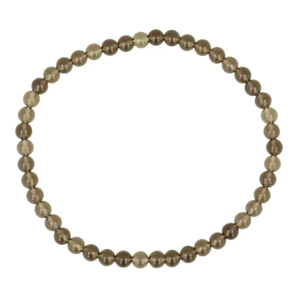 Fijne rookkwarts armband met kralen van 4mm