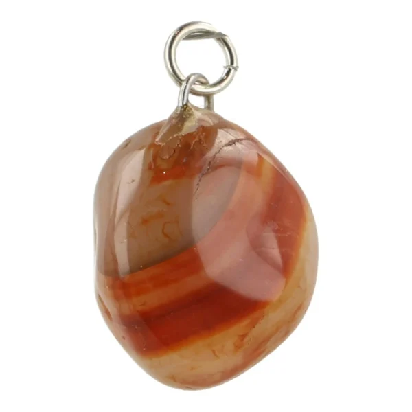 Fraai getekende sardonyx hanger met oogje en een hoogte van 2cm
