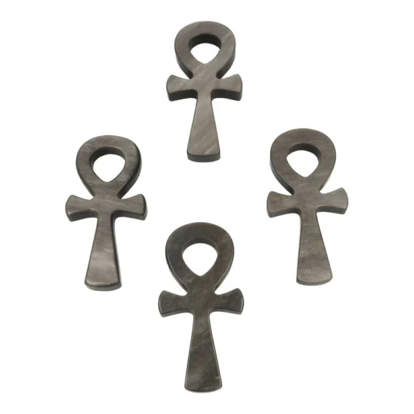 Zilverglans obsidiaan Ankh van 10cm hoog