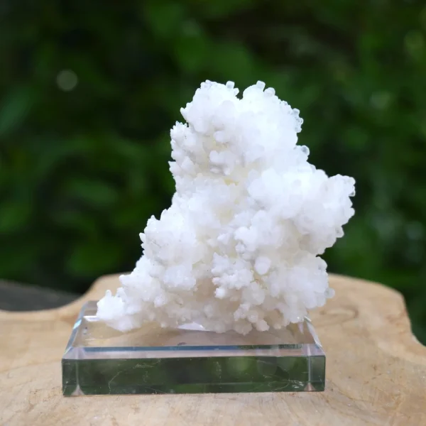 Mooi cluster witte aragoniet uit Mexico op sokkel (nr.3)