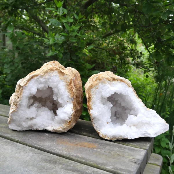 Mooie bergkristal geode in paar XL (nr.4) uit Marokko